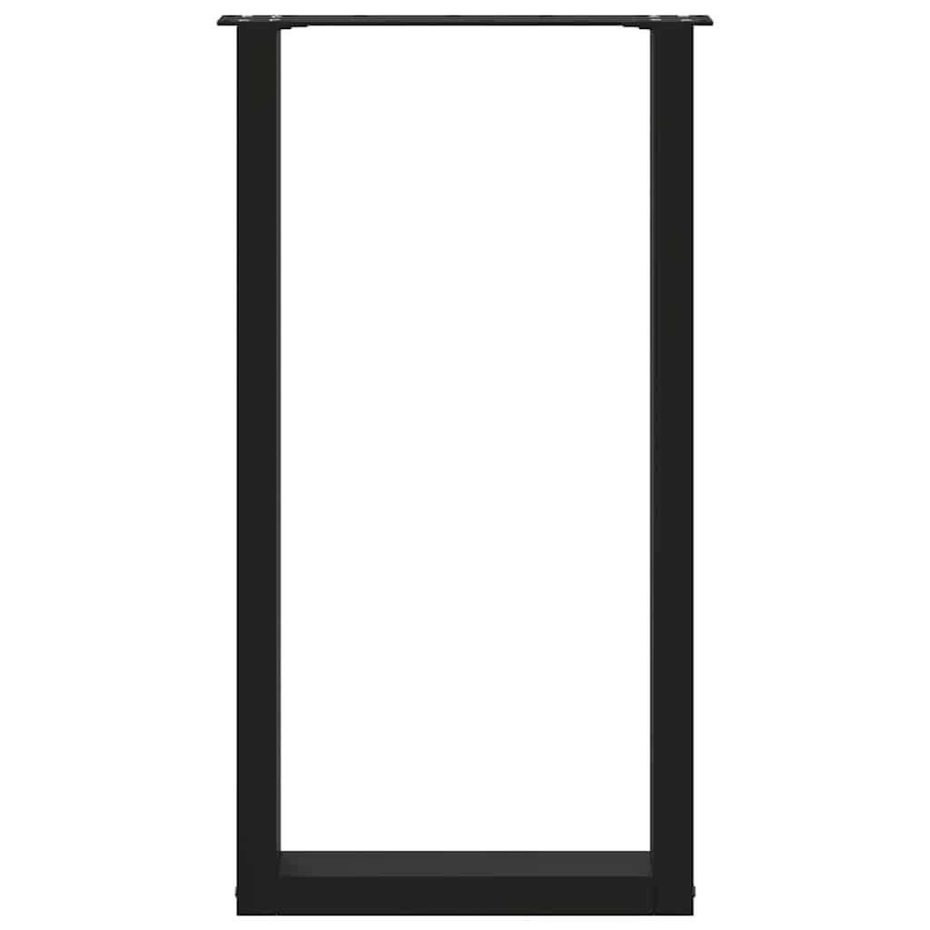 vidaXL Patas para Mesa de Bar en Forma de U (2 Unidades), Color Negro, 40 x (90-91) cm, Acero