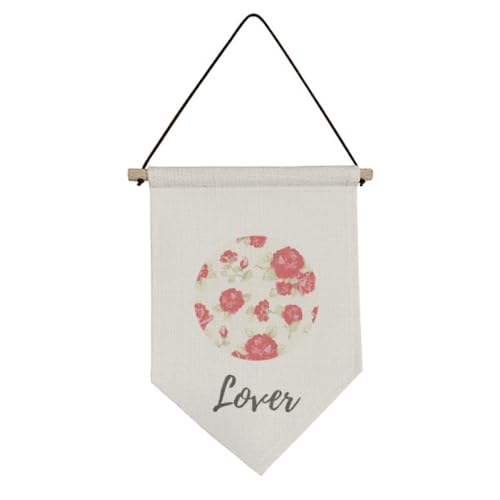 Toile Drapeau Suspendu Rose Rouge pour une Ambiance Salon Romantique et Cosy