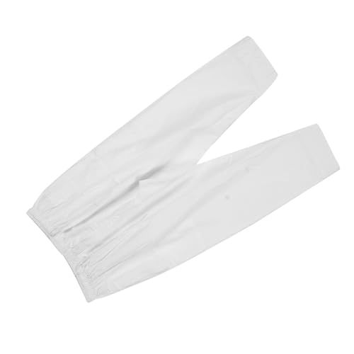 Polyester Cotton Loose Men Muslim Pants with Waist Elastic Band, Afghan Trousers Clothes for Spring and Autumn (XL) White4