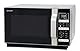 SHARP R-860S Mikrowelle mit Grill & Heißluft – 25 L, 900 W, 6 Automatikprogramme, Flat Table, LCD-Display, Inkl. Crisper-Blech & Rost, Kindersicherung, Pizza-Funktion, Silber/Schwarz