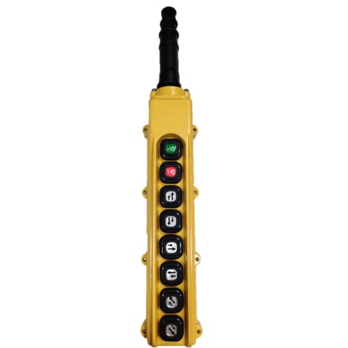 B-84-A3: 8 Button Pendant Control Station. On/Off (Maintained) and 6 x 2 Speed Pushbuttons