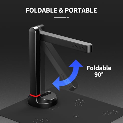 NetumScan 13MP Book Document Camera for Teachers, Multi-Language OCR Recognition by AI Technology, Foldable & Portable, Real-time Projection, Video Recording, Capture SizeA4, Only Windows - Thumbnail 7
