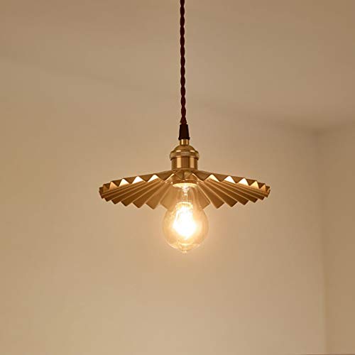 Lustre en laiton plissé GZ Décoration suspension industrielle rétro en fer forgé
