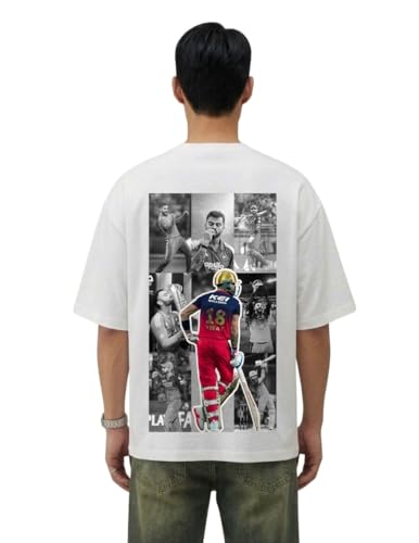 Image of King Energy Oversized Cricket Inspired T-Shirt for Men | 240 GSM Premium Cotton | Match Day Streetwear Tee | Relaxed Loose Fit