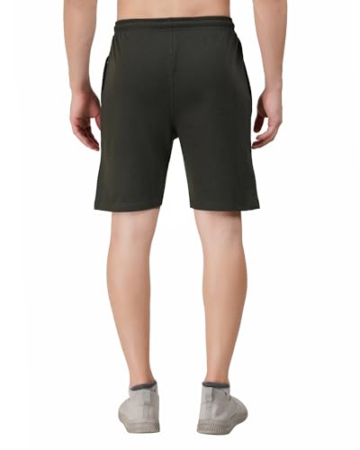 Image of LEELOUIS Men's Cotton Premium Shorts -2 Side Zipper Pockets | Idael for Gym,Travel for Daily Use