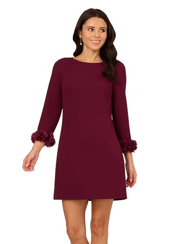 Image of Adrianna Papell Crepe Short Dress