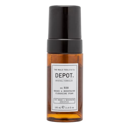 Depot No. 508 Cleansing Beard & Moustache Foam 100ml – Gentle Beard Wash with Macadamia Oil, Aloe Vera & Lemon Essential Oil for Hydrated, Soft, Refreshing Facial Hair