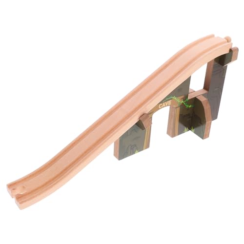 HEMOTON Boys and Girls Train Track Bridge Toy Wooden Railway Track Bridge Building Set for Boys and Girls