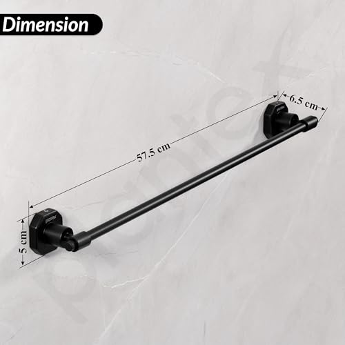 Image of Plantex 304 Grade Stainless Steel Towel Rod /Towel Rack for Bathroom /Towel Bar /Hanger /Stand /Bathroom Accessories - Nipron (24 Inch - Black)
