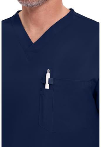 Image of Dickies EDS Essentials Scrubs for Men V-Neck 360 Stretch Medical Scrub Top | Relaxed Fit, 2 Pocket Design, 360 Stretch, Moisture Wicking Fabric, Durable Construction, Side Vents, Easy Care