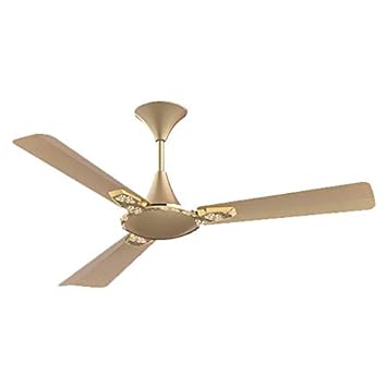 Crompton Aura 2 Designer 2D Brocade 1200mm ceiling fan Designer Brocade Birken Gold, Made In India