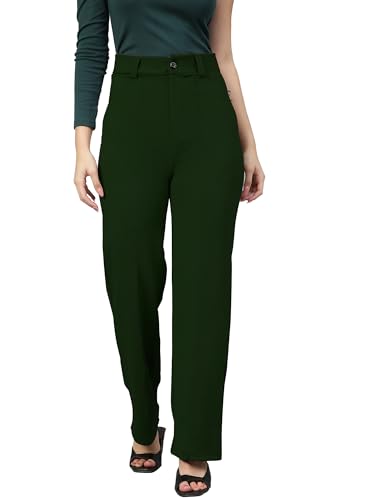 Image of Mehrang Trousers for Women, Formal Pants for Women, Straight Fit Pants