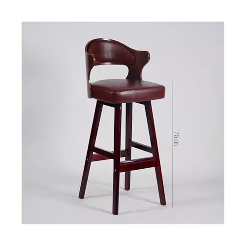 Chaise de bar en bois massif de luxe léger avec dossier confortable - 3