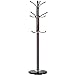 Kertnic Metal Coat Rack Stand with Natural Marble Base, Free Standing Hall Tree with 12 Hooks for Hanging Scarf, Bag, Jacket, Home Entry-way Hat Hanger Organizer (Bronze)