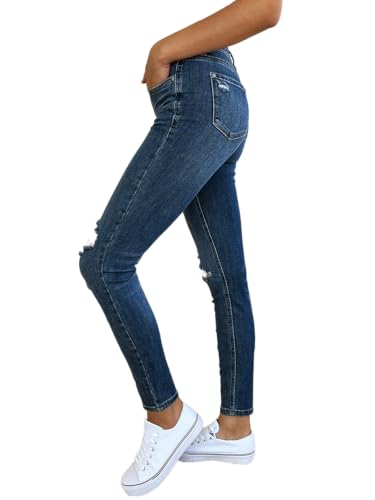 Judy Blue Women's High Waist Distressed Slim Jeans2