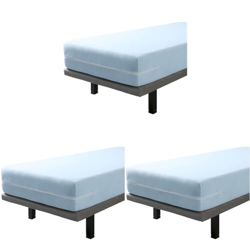 Savel – Rénove Matelas Élastique, Éponge Bouclette 100% Coton - Bleu, 90x190/200cm | Protège-Matelas | Alèse | Housse Integrale de Matelas –...
