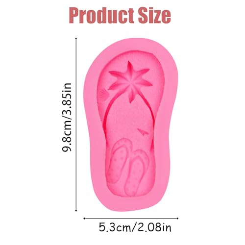 Tropical Flip-Flop Silicone Molds 1 Pcs, 3D Beach Slipper Shoes Craft Art Fondant Mold for Handmade Chocolate Cake Decoration Candy Soap Cupcake Topper Cake Polymer Clay Crafts Epoxy Resin2