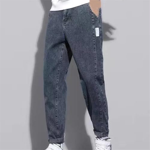 Men's Drawstring Harem Jeans Loose Fit Denim Pants Spring Fall Casual Cowboy Style Trousers2
