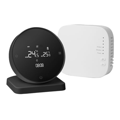 Thermostat programmable à piles noir avec contrôle par application mobile - 2