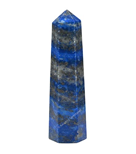 Image of Amazing Gemstone Lapis Lazuli Crystal Towers ~ Natural Healing Crystal Point Obelisk for Reiki Healing and Crystal Grid (2 inch to 3 inch INCH)