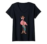 Photo Gallery donna cowgirl flamingo western exotic animals summer beach humor maglietta con collo a v Photo Gallery donna cowgirl flamingo western exotic animals summer beach humor maglietta con collo a v