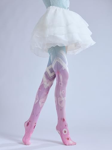 Image of Sahabowi Women's Sheer Tights, Digital Print Designs Stockings