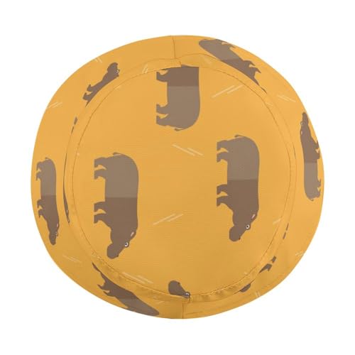 Hippo Hippopotamus AnimalChildren's Bucket Hat for Boys and Girls, Breathable Summer Beach Hat54cm4