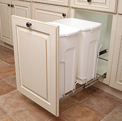 Knape & Vogt FE FE SCB15-2-20WH Double 20 Quart Soft-close, 14-3/8" X 17-5/16" X 20-1/8" Bottom-mount Waste & Recycling Bins