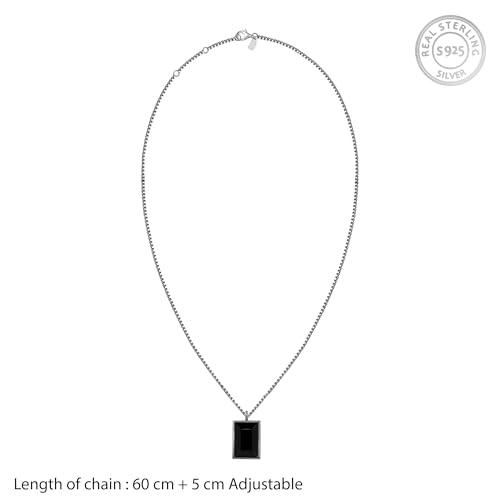 Image of GIVA 925 Silver Black Rhodium Alpha Ego Pendant With Box Chain For Him| Necklace to Gift Women & Girls | With Certificate of Authenticity and 925 Stamp | 6 Months Warranty