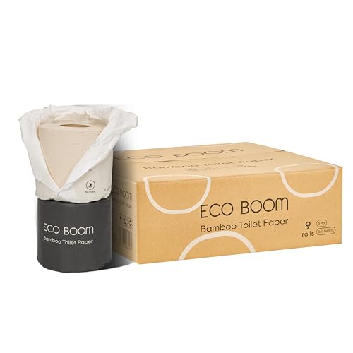 ECO BOOM Unbleached Bamboo Toilet Paper (9 Rolls)