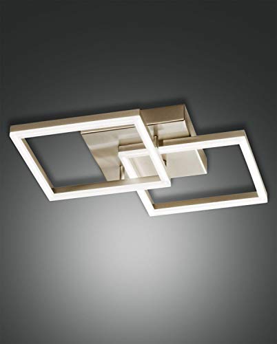 Plafonnier luxe Bard LED or mat 45x45 cm Fabas Luce