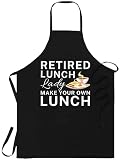 Teacher Black Apron Kitchen - Retired Lunch Lady Make Your Own Lunch School Retirement Birthday Cook