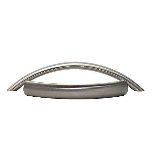 Technik Team Möbelgriff Segmentgriff - massiv Edelstahl - matt gebürstet - 16 x 8 mm - Verschiedene Lochabstände (128 mm)