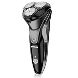 Electric Razor for Men - Phisco Electric Shavers for Man Face, USB Rechargeable, Waterproof Wet Dry Razors with Pop-Up Trimmer, LED Display, Travel Lock
