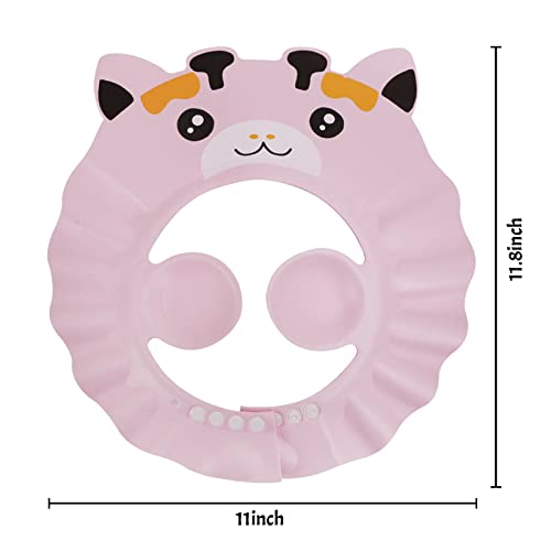 Image of Baby Shower Cap Toddler Bath Hat Adjustable Shampoo Cap Waterproof Bath Cap with Ear Protection Safe Shower Visor Soft EVA Washing Hair Shield Hat for Infants Kids Children Boys Girls 6 Months-6 Years