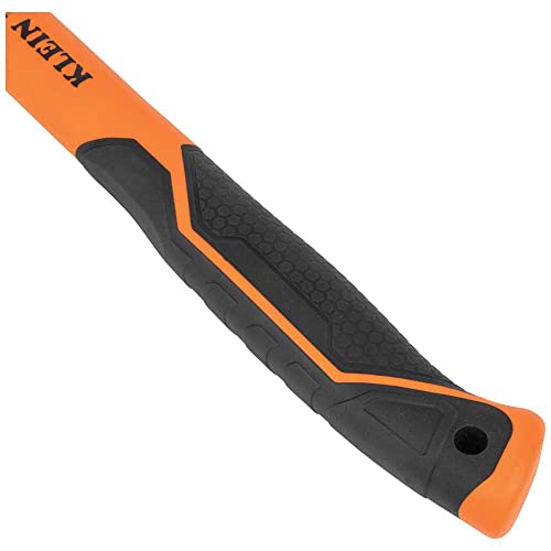 Klein Tools H80816 Martelo de garra reta de 473 ml com cabeça lisa, cabo antiderrapante de fibra de