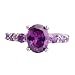 Emsione 925 Sterling Silver Plated Created Purple Amethyst Womens Ring
