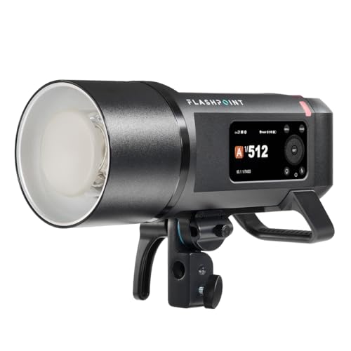 Flashpoint XPLOR 600PRO TTL Battery-Powered Monolight, Glow EZ Lock Deep Parabolic Quick Softbox 28in, Flashpoint Century Light Stand on Turtle Base Kit w/40in Grip Arm, 2 Gobo Heads, Baby Pin, Chrome
