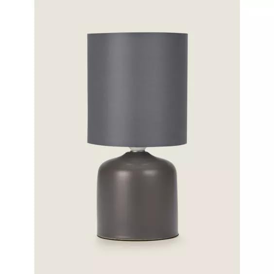 New Dark Grey Contemporary Ceramic Table Lamp with Fabric Shade Portable Home Decor Room Bedside Light Table Lamp - D36