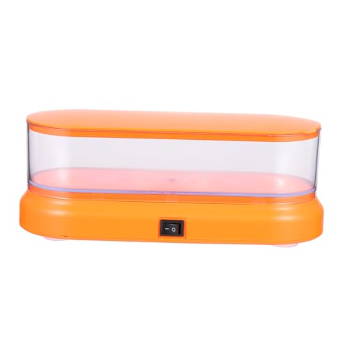 Cabilock Dispositivo de limpieza de gafas limpiador ultrasónico maquina ultrasonidos limpieza máquina de limpieza de joyas kit de limpieza de anteojos máquina limpia ultrasónica AbS Naranja