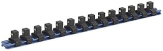 Sealey SR3814 Socket Retaining Rail with 14 Aluminium Clips, 3/8" Sq Drive