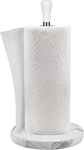 Papierhandtuchhalter für die Küche: Papierhandtuchhalter - Marmor-modernes Design, Doppelverschluss-Papierhandtuchspender mit beschwertem, rutschfestem Boden und elegantem Griff Cover