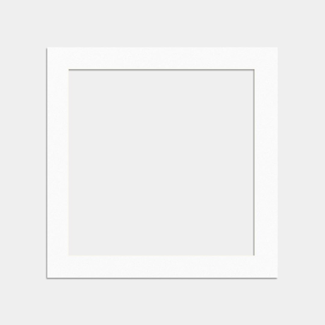 Alison Kingsgate 50x50CM White Picture Mounts for 30X30CM Aperture – Precision Cut Cardboard Photo Mounts – Ideal for Posters, Prints & Certificates