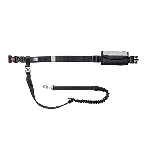 Waist Belt & Bungee Leash, Retractable Hands Free Dog Leash, Shock Absorber for Running, Walking, Hiking, Jogging, Animals up to 100 lbs.,Reflective Detailing, Pouches for Phone/Treats/Water - image 5