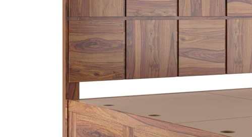 Image of SHRI MINTU'S ART Solid Sheesham Wood King Size Bed Without Storage | Wooden Double Bed Cot Bed for Bedroom Furniture | Palang Double Bed for Hotels | All (King, Brown Honey Finish)