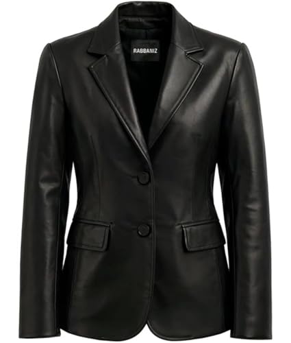 Lambskin Leather Blazer for Women Black Leather Blazer Jacket