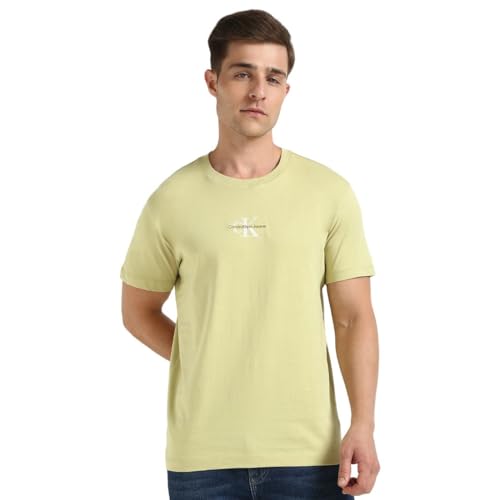 Calvin Klein MONOLOGO Tee T-Shirt S/S, Leek Green, S Homme Calvin Klein MONOLOGO Tee T-Shirt S/S, Leek Green, S Homme
