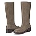 Athlefit Knee High Boots for Women Chunky Heel Tall Riding Boots Square Toe Fashion Womens Winter Booties Taupe Size 8.5