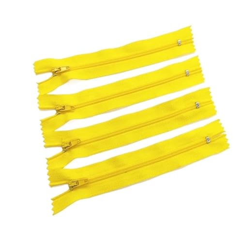 Fermeture éclair en nylon jaune n°3 avec curseur fluide et ruban souple pour finitions soignées