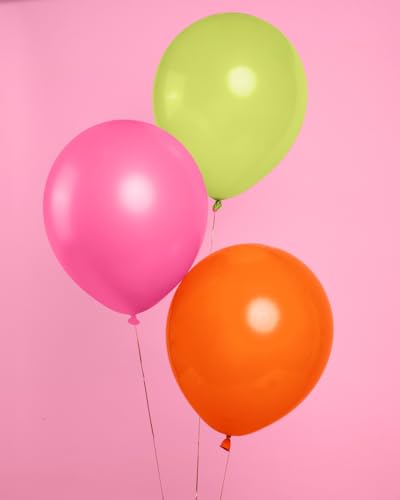 xo, Fetti Pink, Orange   Green Balloon Pack – 24 Latex Balloons | Summer Tropical Party, Palm Royale, Island Hawaiian Birthday Decorations, Party, Beach Pool Supplies